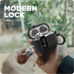 Drop Protection Cover for AirPods 4 Case,Support Wireless Charging, with Magnetic Lid Lock, Hybrid Case- Grey(With cleaning tools)