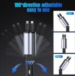 Retractable Car Charger 120W, 4 in 1 Fast Charge Car Phone Charger, Retractable Cable (31.5 inch) and 2 USB Ports Car Charger Adapter Compatible with iPhone 16/15/14/13/12 Pro Max XR,iPad,Pixel