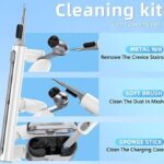 Carbon grain surface Cover Case Compatible With Airpods Pro 2 Lock Clip with cleaning tools,Protective anti-fall Skin--Black