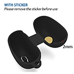 Soft Silicone Protective Cover Compatible with Huawei FreeClip, Protective Skin Case with Carabiner (Black)