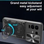 Armor Case for Infinix Note 50 S, Lens Push Window, Military Grade Shockproof Protective Cover with Kickstand for Infinix Note 50 S-Black