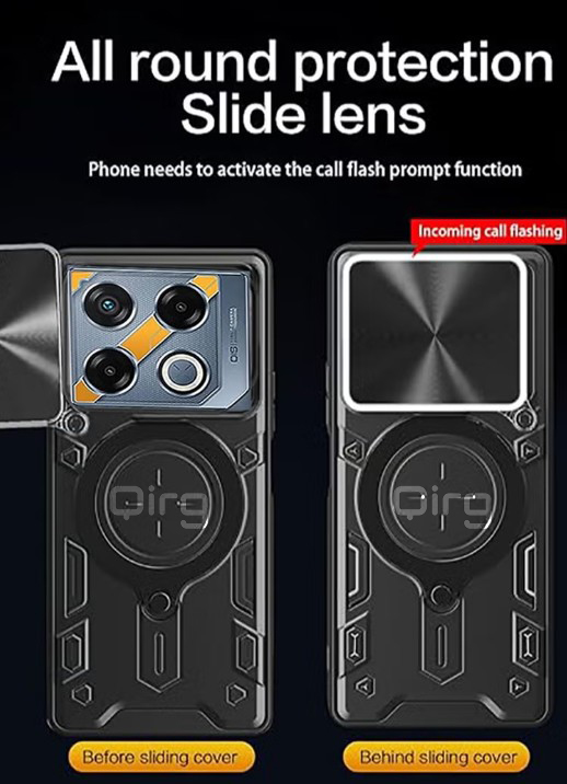 Compatible with Infinix GT20 Pro 5G Case.with Slide Camera Lens Cover Compatible with Infinix GT20 Pro 5G Case (Black)