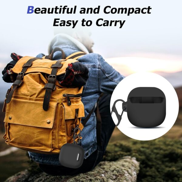 Soft Silicone Shockproof Protective Case Skin for Soundcore Liberty 4 NC Wireless Earbuds (Black)