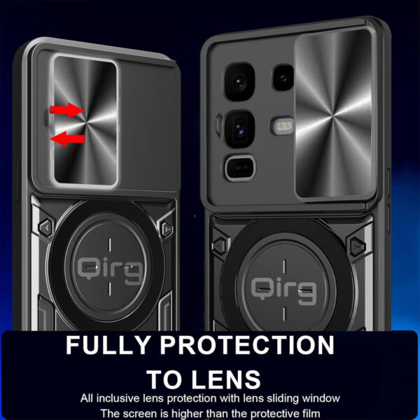 Armor Case for Infinix Note 50 S, Lens Push Window, Military Grade Shockproof Protective Cover with Kickstand for Infinix Note 50 S-Black