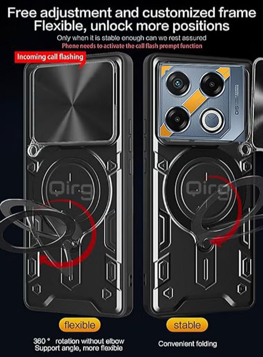 Compatible with Infinix GT20 Pro 5G Case.with Slide Camera Lens Cover Compatible with Infinix GT20 Pro 5G Case (Black)