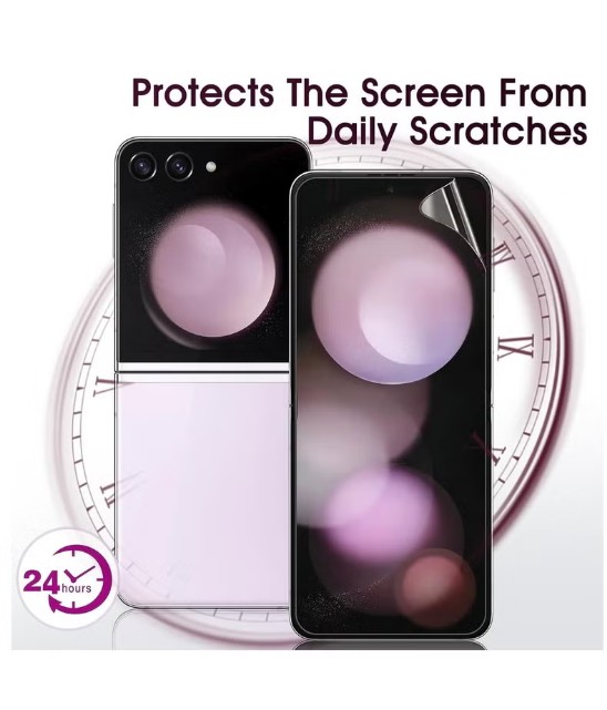 4 in 1 Screen Protector for Samsung Galaxy Z Flip 7, Inside TPU Hydrogel Film+Lens Film+ Front/Back HD Clarity Screen Protector for Samsung Galaxy Z Flip 7-6.9", Touch Sensitive, HD-Ultra Thin Soft TPU