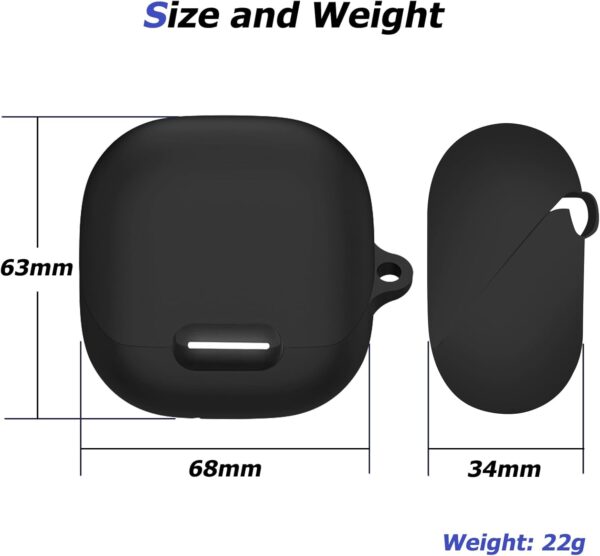 Soft Silicone Shockproof Protective Case Skin for Soundcore Liberty 4 NC Wireless Earbuds (Black)