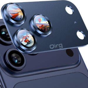 For iPhone 17 Pro Max Camera Lens Protector [Drop Protection] [Full Coverage] [3D Metal] [Case Friendly] Tempered Glass Camera Cover — Blue