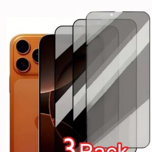 Generic 3 Pack iPhone 17 Pro Max Privacy Screen Protector,Support Fingerprint Unlock Screen Protector for iPhone 17 Pro Max ,High hardness Tempered Glass Film,Anti-Scratch Case Friendly