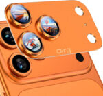 For iPhone 17 Pro Max Camera Lens Protector [Drop Protection] [Full Coverage] [3D Metal] [Case Friendly] Tempered Glass Camera Cover — Orange