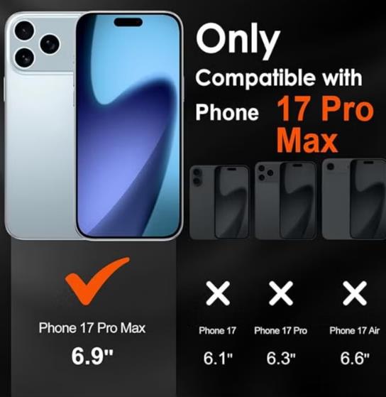 1 Pack iPhone 17 Pro Max Privacy Screen Protector, High hardness Tempered Glass Film,Anti-Scratch Case Friendly