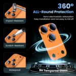 For iPhone 17 Pro Max Camera Lens Protector [Drop Protection] [Full Coverage] [3D Metal] [Case Friendly] Tempered Glass Camera Cover — Orange