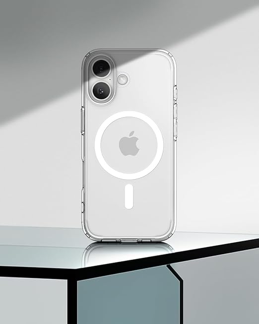 Magnetic Case for iPhone 17 6.1-Inch Compatible with MagSafe, Shockproof Phone Bumper Cover, Anti-Scratch Clear Back (Clear)