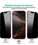 Generic 3 Pack iPhone 17 Pro Max Privacy Screen Protector,Support Fingerprint Unlock Screen Protector for iPhone 17 Pro Max ,High hardness Tempered Glass Film,Anti-Scratch Case Friendly