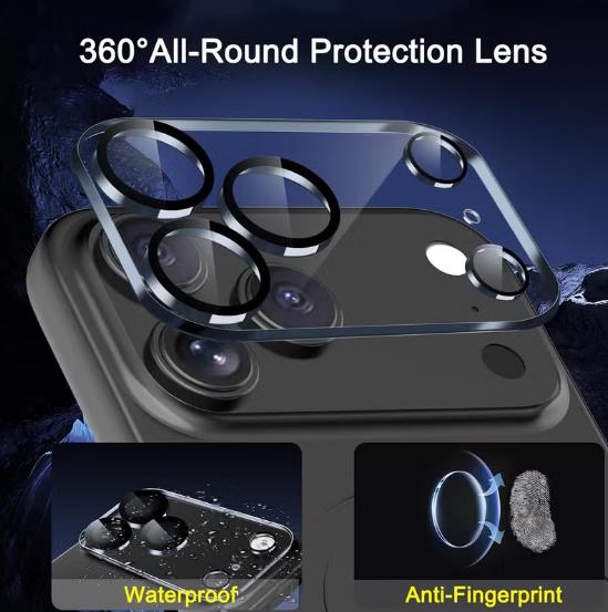 2 Pack Screen Protector for iPhone 17 Pro Max + 2 Pack Camera Lens Protector ,Case Friendly Tempered Glass Film,[9H Hardness] - HD