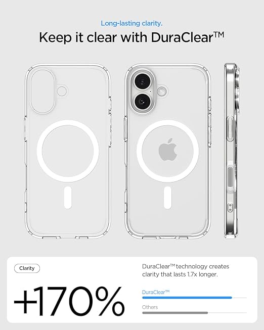 Magnetic Case for iPhone 17 6.1-Inch Compatible with MagSafe, Shockproof Phone Bumper Cover, Anti-Scratch Clear Back (Clear)