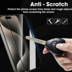 2 Pack Screen Protector for iPhone 17 Pro Max + 2 Pack Camera Lens Protector ,Case Friendly Tempered Glass Film,[9H Hardness] - HD