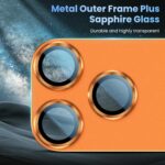 For iPhone 17 Pro Max Camera Lens Protector [Drop Protection] [Full Coverage] [3D Metal] [Case Friendly] Tempered Glass Camera Cover — Orange