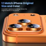 For iPhone 17 Pro Max Camera Lens Protector [Drop Protection] [Full Coverage] [3D Metal] [Case Friendly] Tempered Glass Camera Cover — Orange