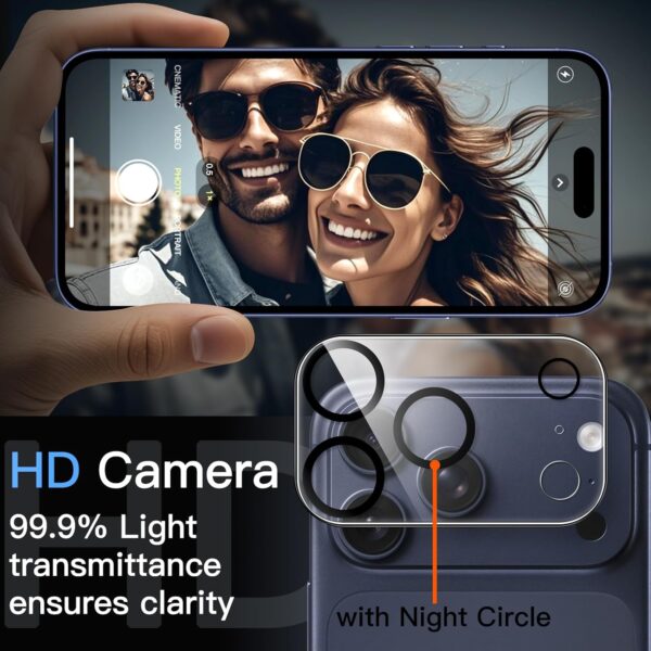 Camera Lens Protector for iPhone 17 Pro Max 6.9-Inch, 9H Tempered Glass, Anti-Scratch, Case Friendly, Does Not Affect Night Shots, HD Clear, 1-Pack (Clear)