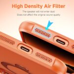 360 Spin Magnetic Stand Case for iPhone 17 Pro Max (Compatible with MagSafe) [Military Drop Protection] Matte Translucent Shockproof Protective Phone Case 6.9'', Orange