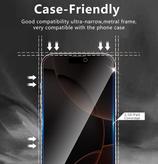 1 Pack iPhone 17 Pro Max Privacy Screen Protector, High hardness Tempered Glass Film,Anti-Scratch Case Friendly