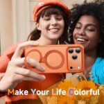 360 Spin Magnetic Stand Case for iPhone 17 Pro Max (Compatible with MagSafe) [Military Drop Protection] Matte Translucent Shockproof Protective Phone Case 6.9'', Orange