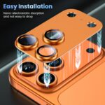 For iPhone 17 Pro Max Camera Lens Protector [Drop Protection] [Full Coverage] [3D Metal] [Case Friendly] Tempered Glass Camera Cover — Orange