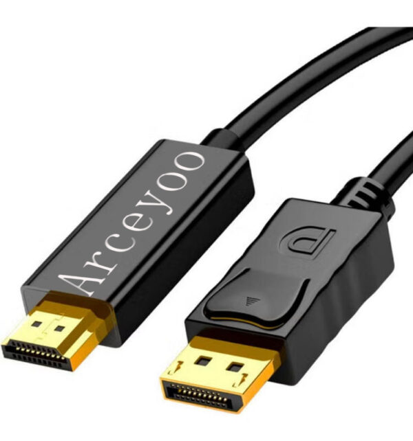DisplayPort to HDMI Cable 6ft, (1.8m) 4K DP to HDMI Cable Adapter, One-Way DP 1.2 to HDMI 1.4 Cable, Compatible with PC TV Monitor Projector Laptop Dell HP etc